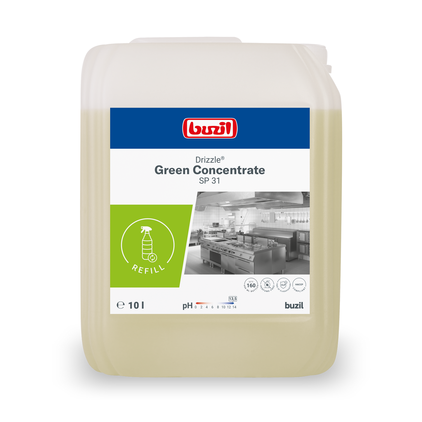 Drizzle® Green Concentrate Öl- und Fettlöser farblos - hellgelb | Kanister (10 l)