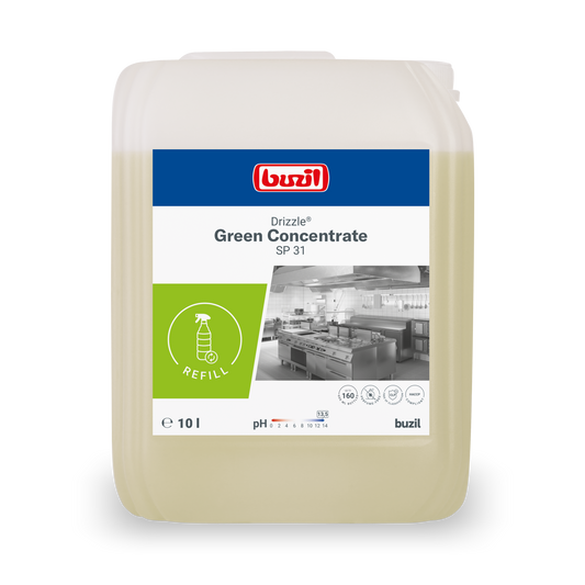 Drizzle® Green Concentrate Öl- und Fettlöser farblos - hellgelb | Kanister (10 l)