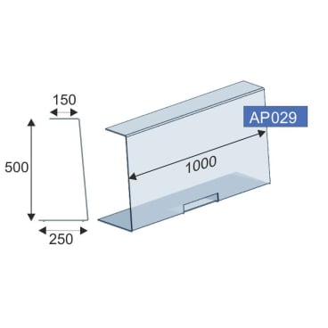 Novocal Kontaktschutz Thekenaufsteller U-Form Material: 6 mm Acryl mit Durchreiche für Formulare H | Packung (1 Stück)
