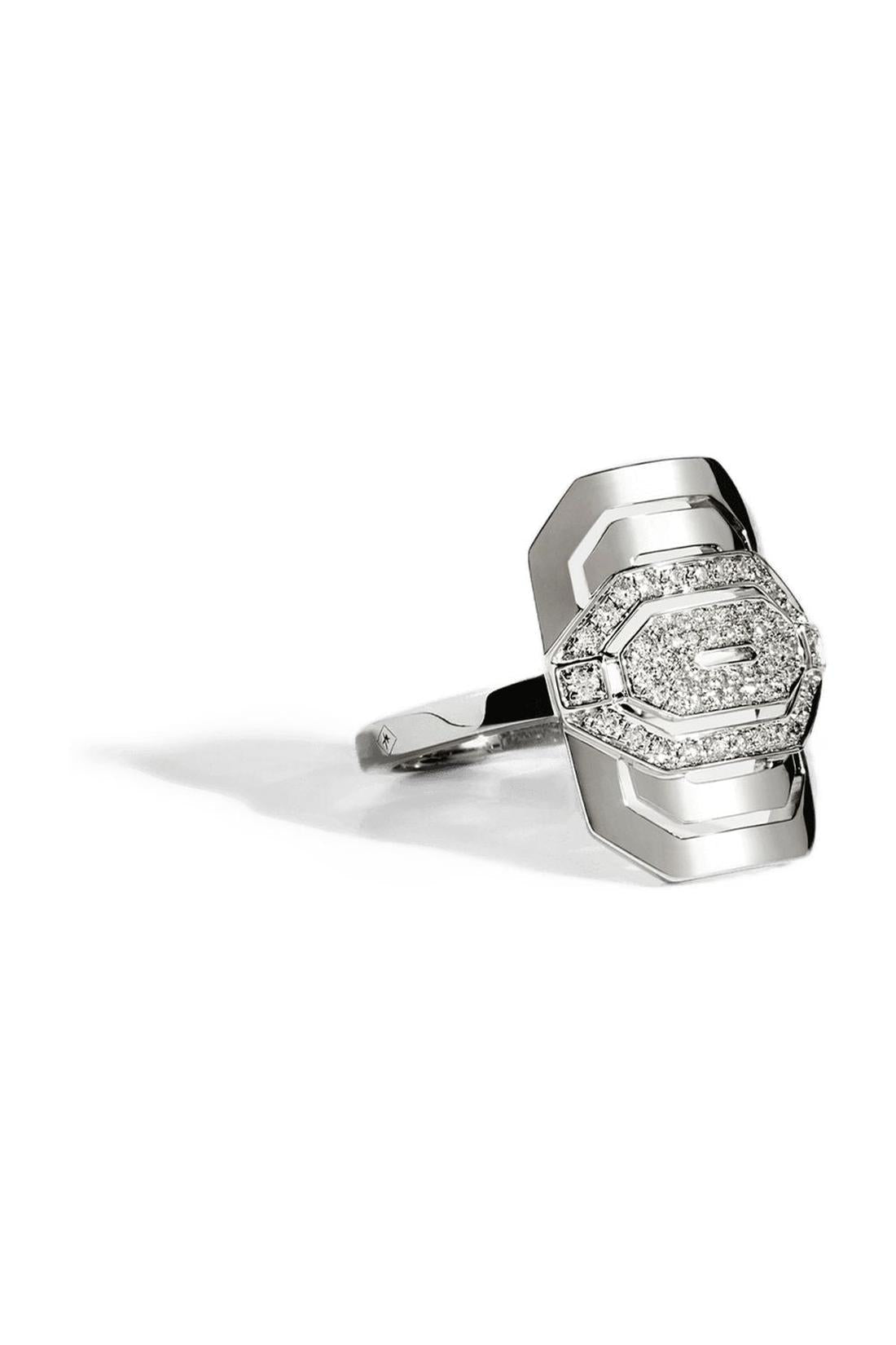 Ring My Way Mini Semi Pavée aus Diamanten/Silber