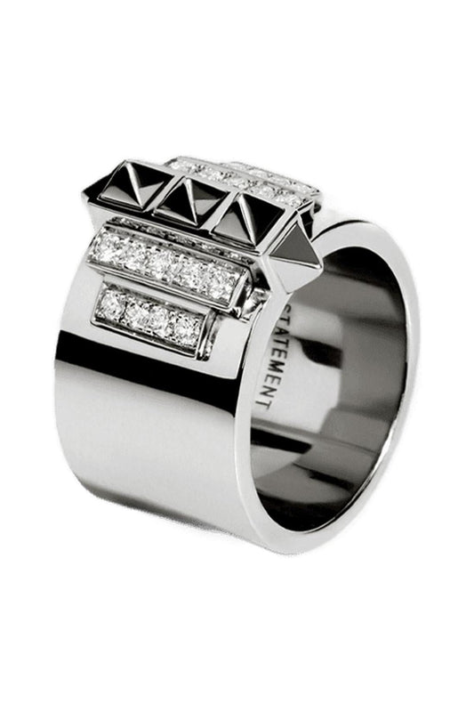 Ring Rockaway Pinky 5 Picots aus Diamanten/Silber