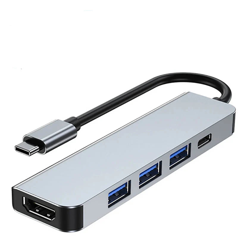 USB C tengikví með HDMI 4K, hleðslutæki fyrir aflgjafa, Ethernet tengi, VGA, SD kortalesara