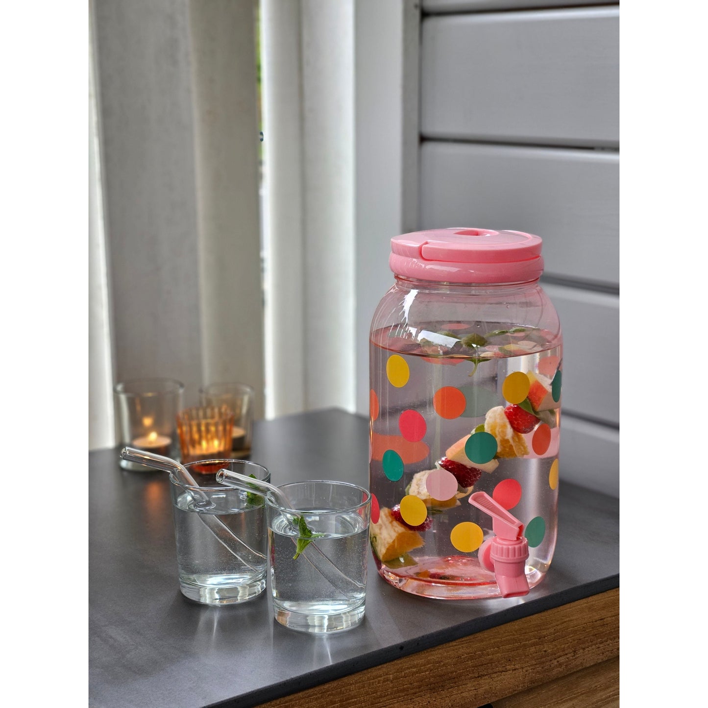 Saftspender Getränkespender mit Zapfhahn 3,75 Liter Kunststoff Wasserspender