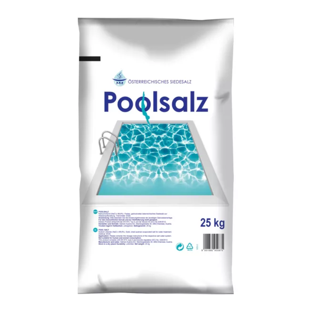 Salinen Poolsalz reinstes Siedesalz ohne Trennmittel | Sack (25 kg)