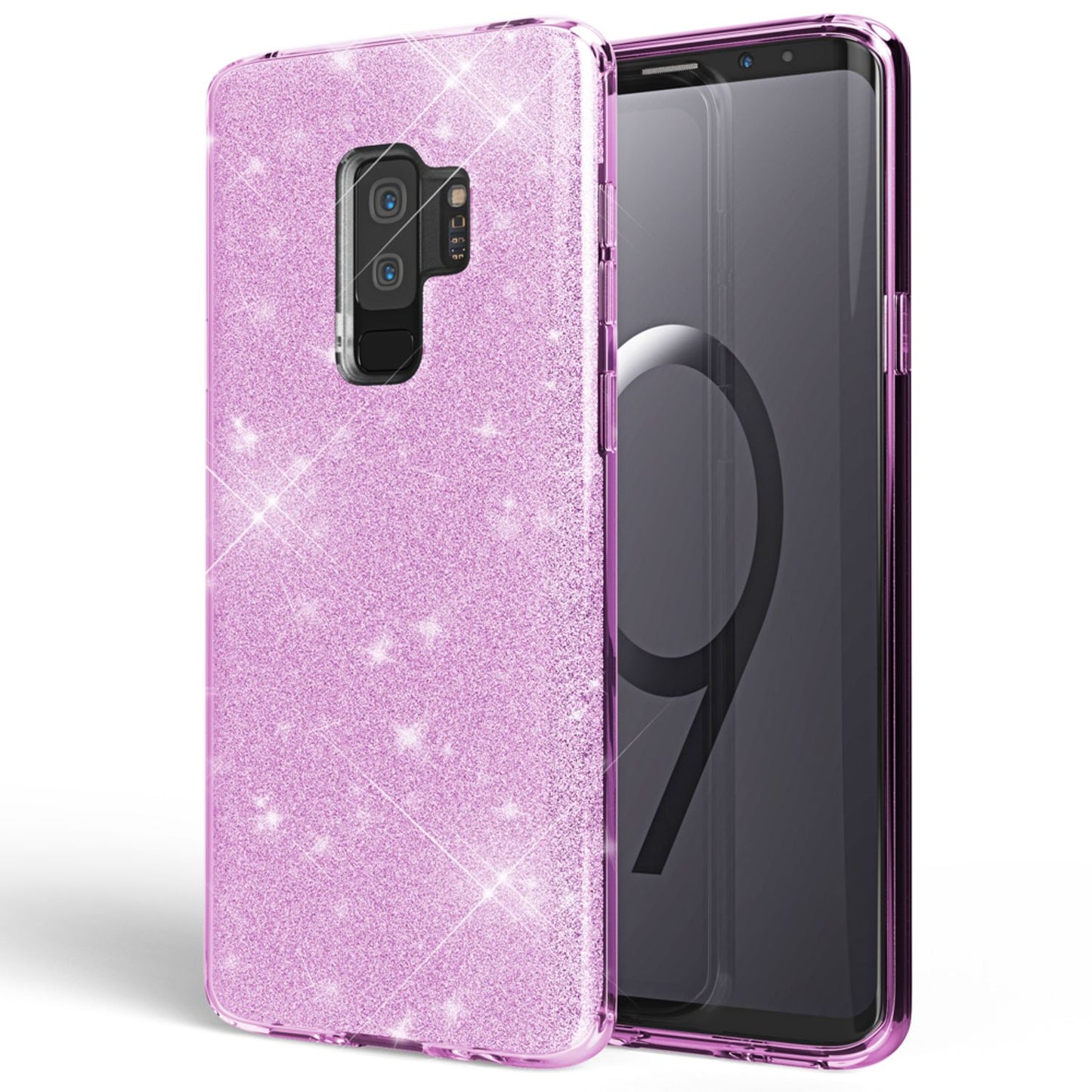 NALIA símahulstur fyrir Samsung Galaxy S9 Plus, glitrandi hulstur með stuðara