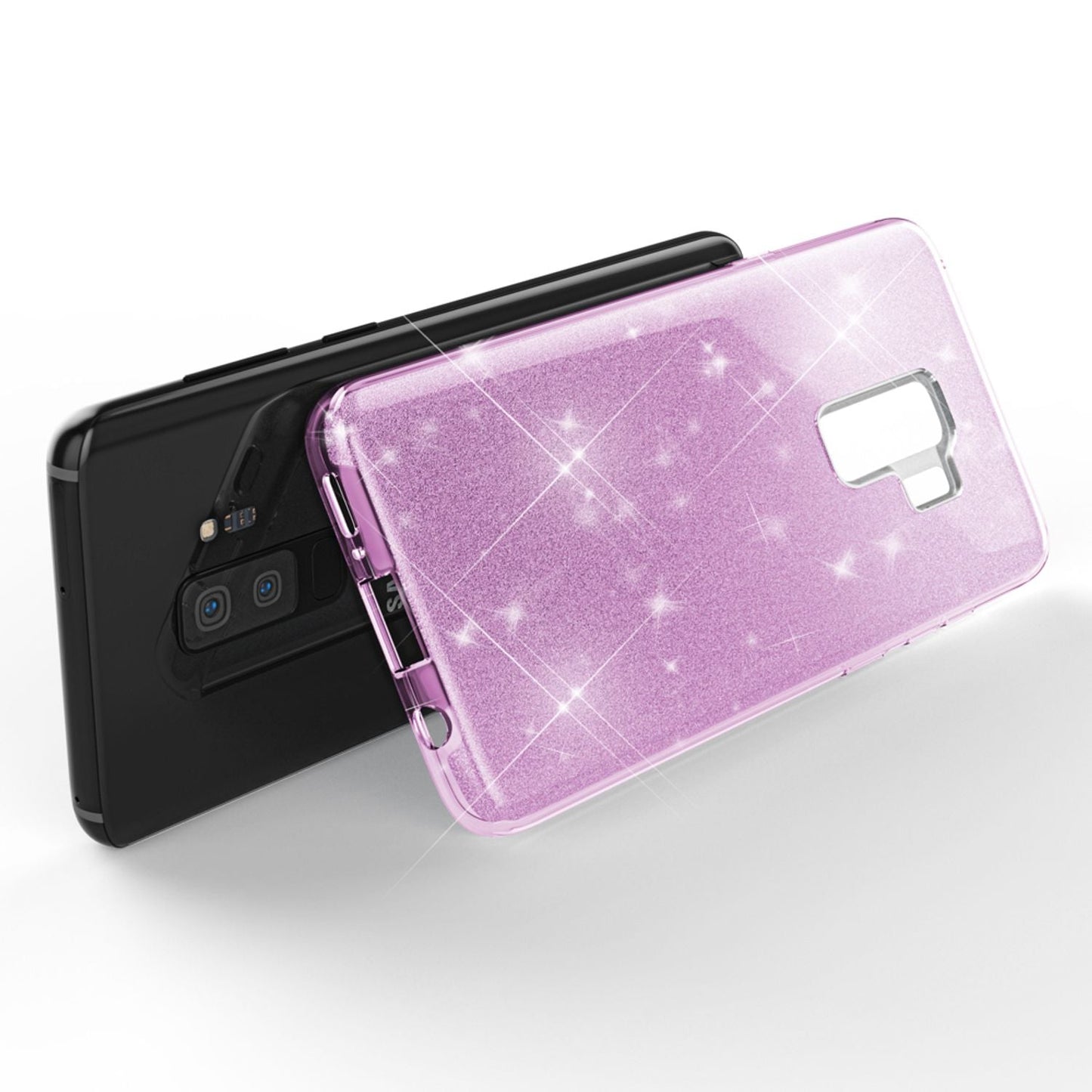 NALIA símahulstur fyrir Samsung Galaxy S9 Plus, glitrandi hulstur með stuðara