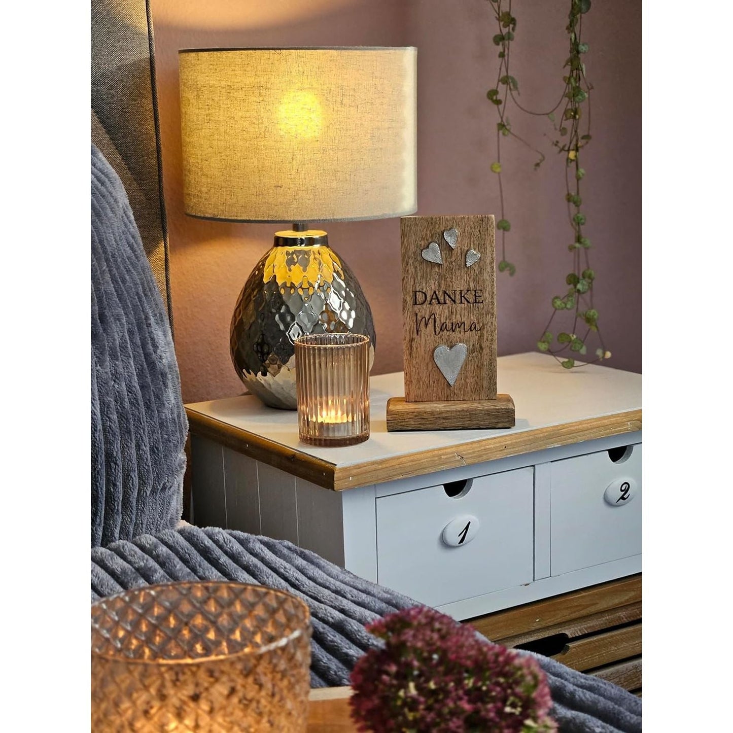 Holzschild MAMA Holztafel Geschenk Muttertag Mutter Schild Mangoholz Höhe 20 cm