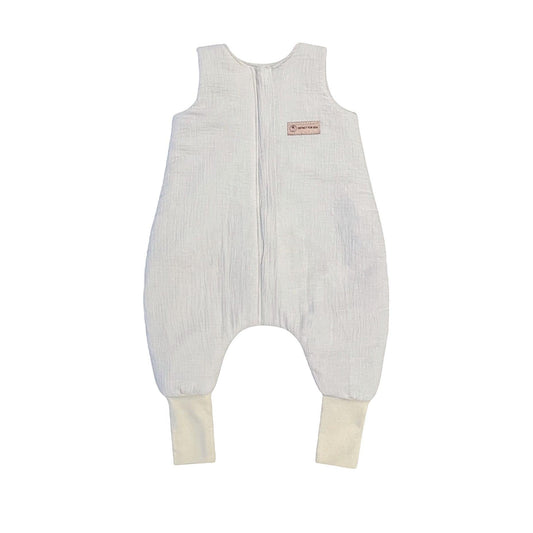 Schlafsack Musselin mit Füßen - mitwachsend, atmungsaktiv & sicher