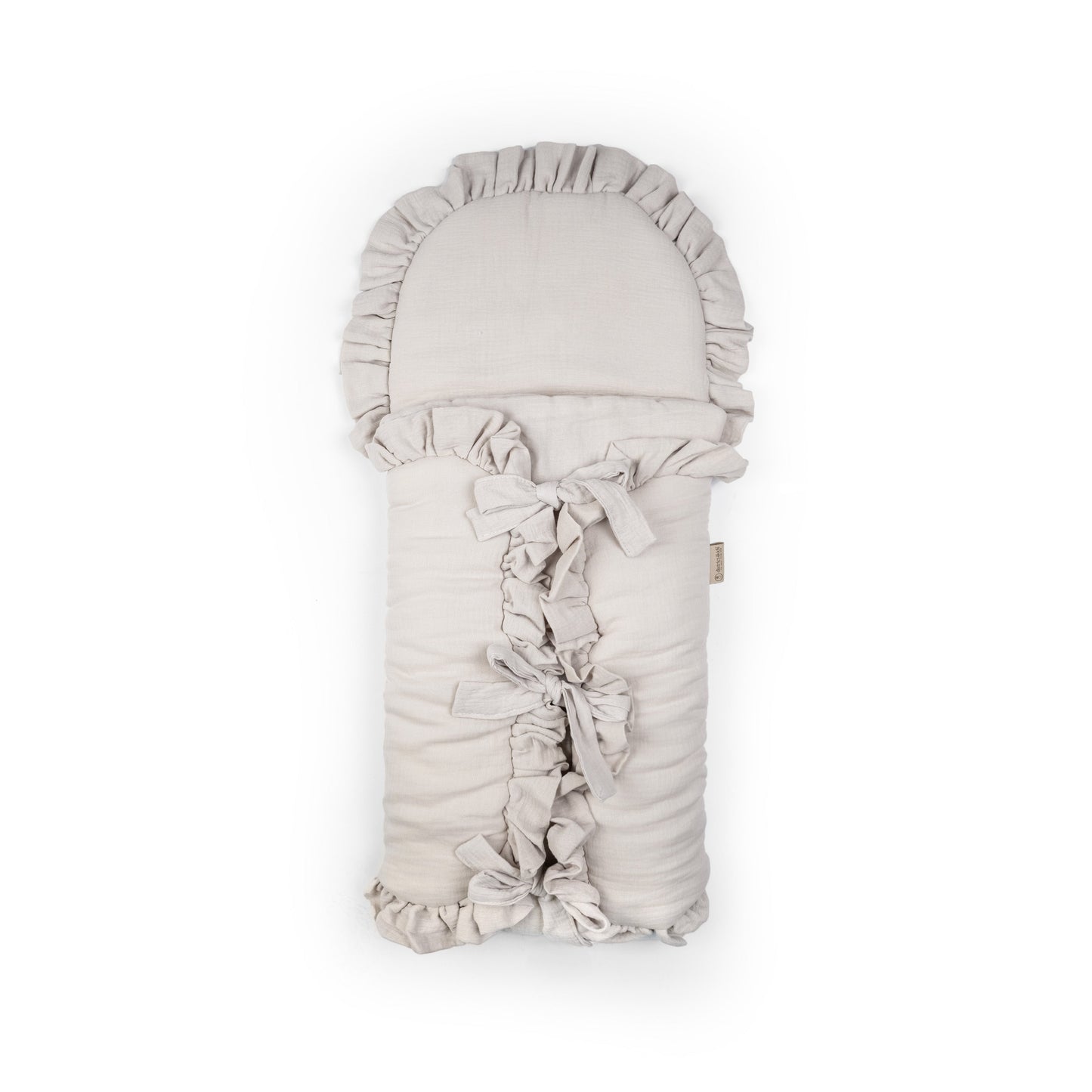 Babyschlafsack Cuddly Musselin mit Schleifen - ganzjähriger Puckschlafsack