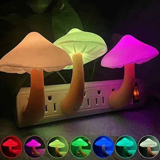 Mini LED Night Lights : Mushroom Shape Automatic Sensor