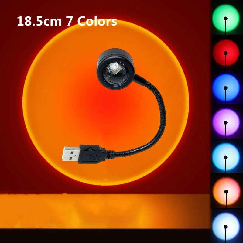 USB Rainbow Sunset Red Projector Mini Light