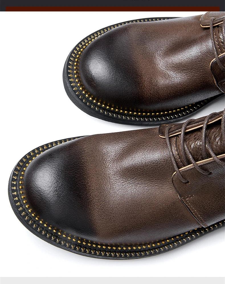 Handmade high quality soft leather boots in British style