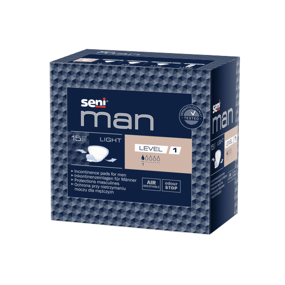 Discontinued item: Seni Man Normal Level 1 incontinence pads | Pack (15 pieces)