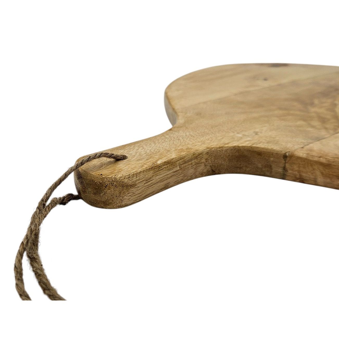 Serviertablett rund mit Griff Mangoholz 30 cm Dekotablett Schneidebrett