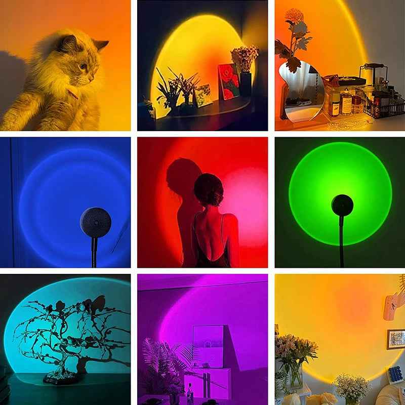USB Rainbow Sunset Red Projector Mini Light