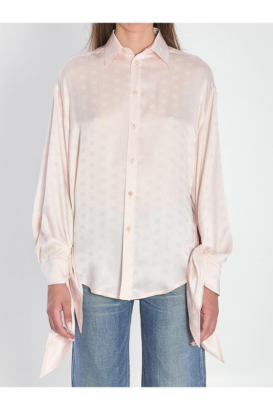 Silk shirt with knotted cuffs
