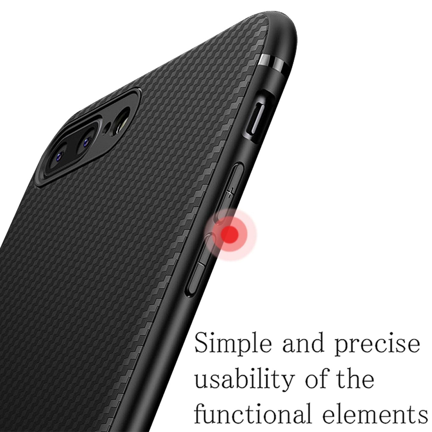 NALIA Case for iPhone 8 Plus / 7 Plus, Slim Phone Case Cover Carbon Look