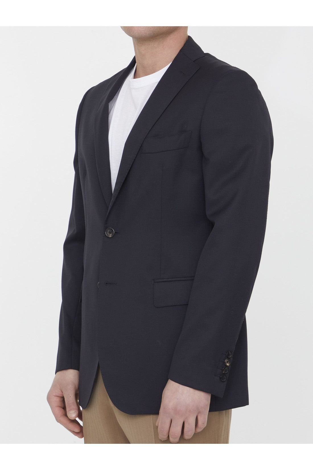 Single-breasted wool jacket