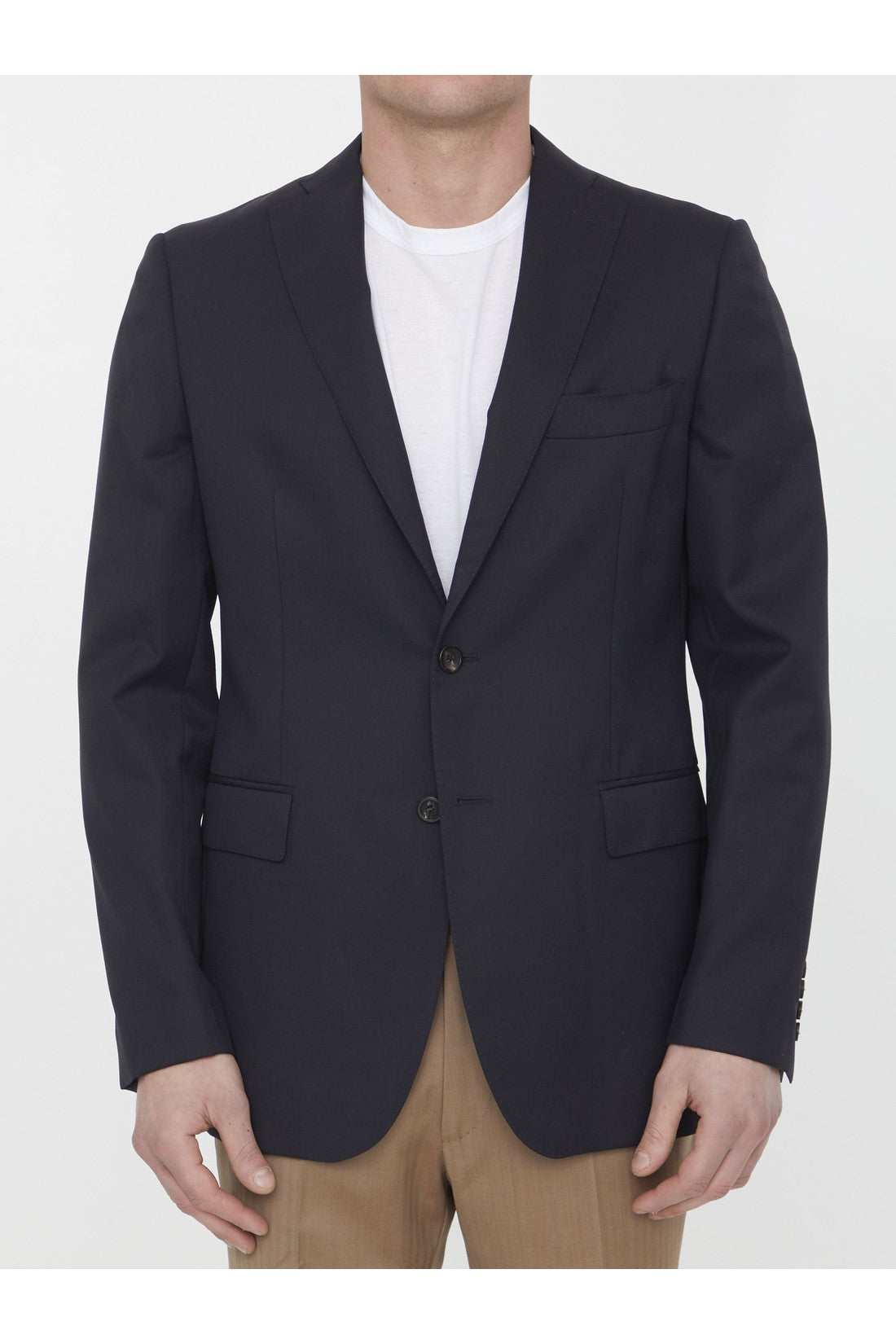 Single-breasted wool jacket