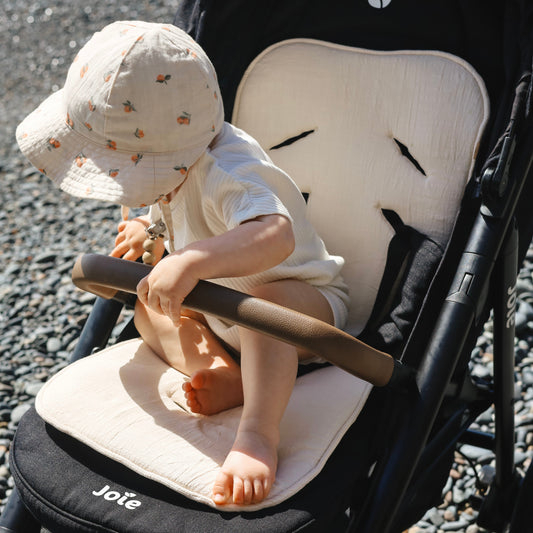 Sitzauflage Leinen für den Kinderwagen - universell passend
