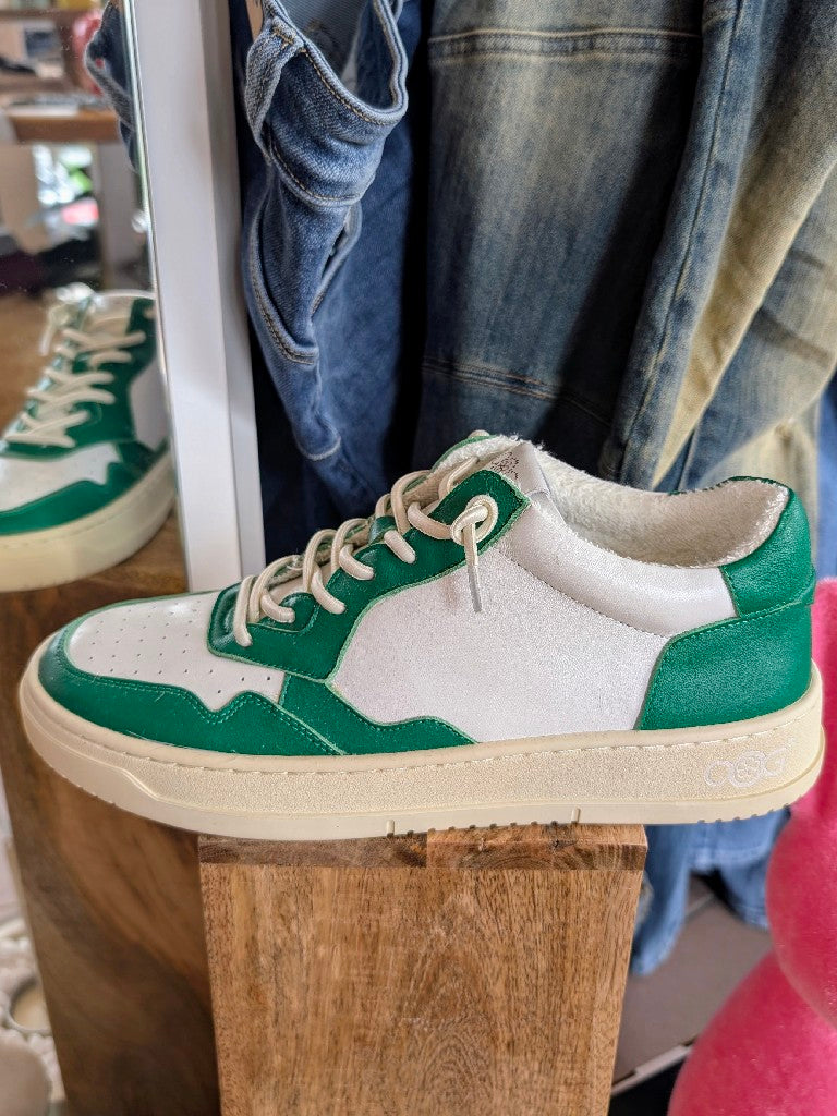 Sneaker im Autry Stil aus Echtleder 41 Green Grün - von OOG OS1811