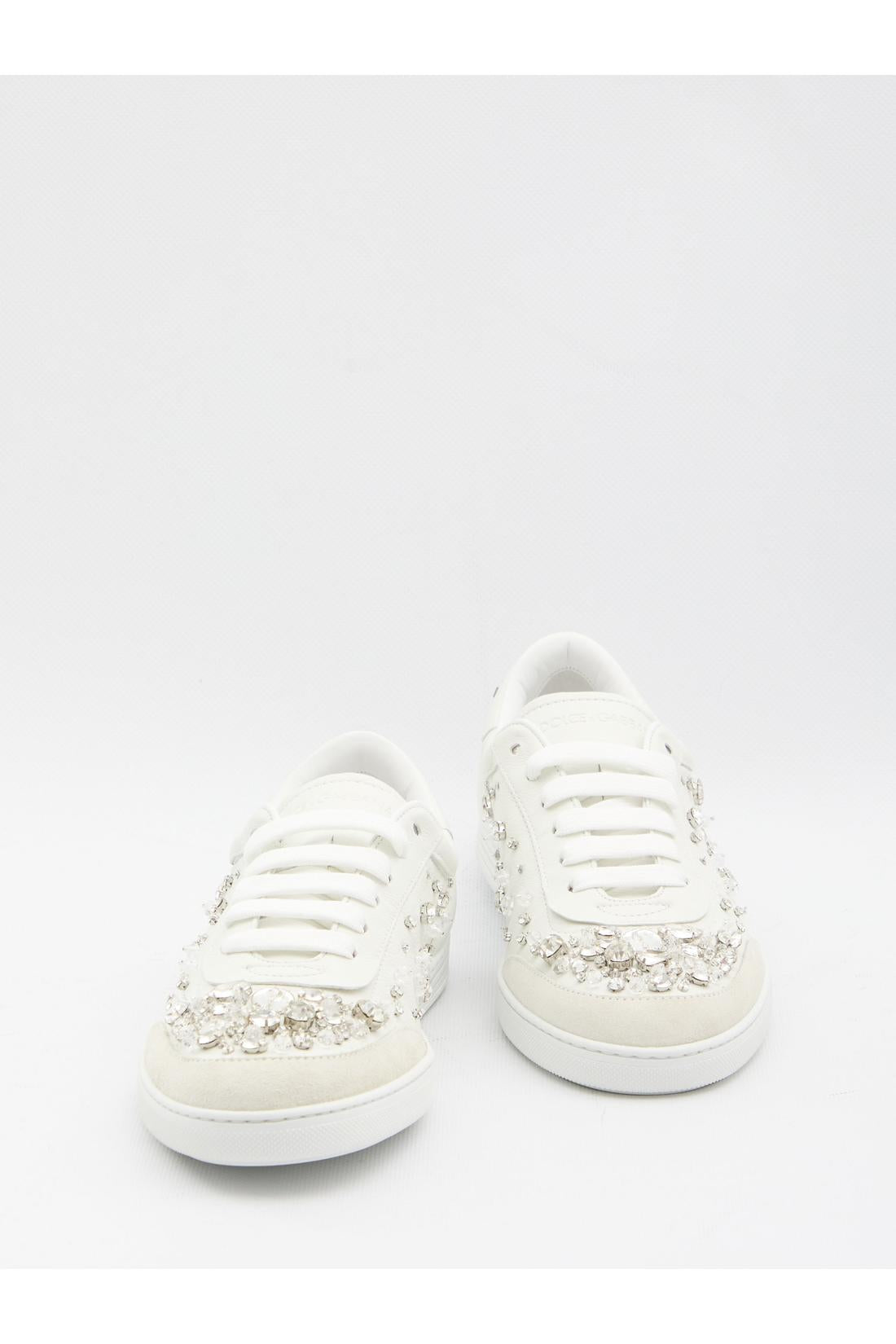 Sneakers embellished with rhinestones