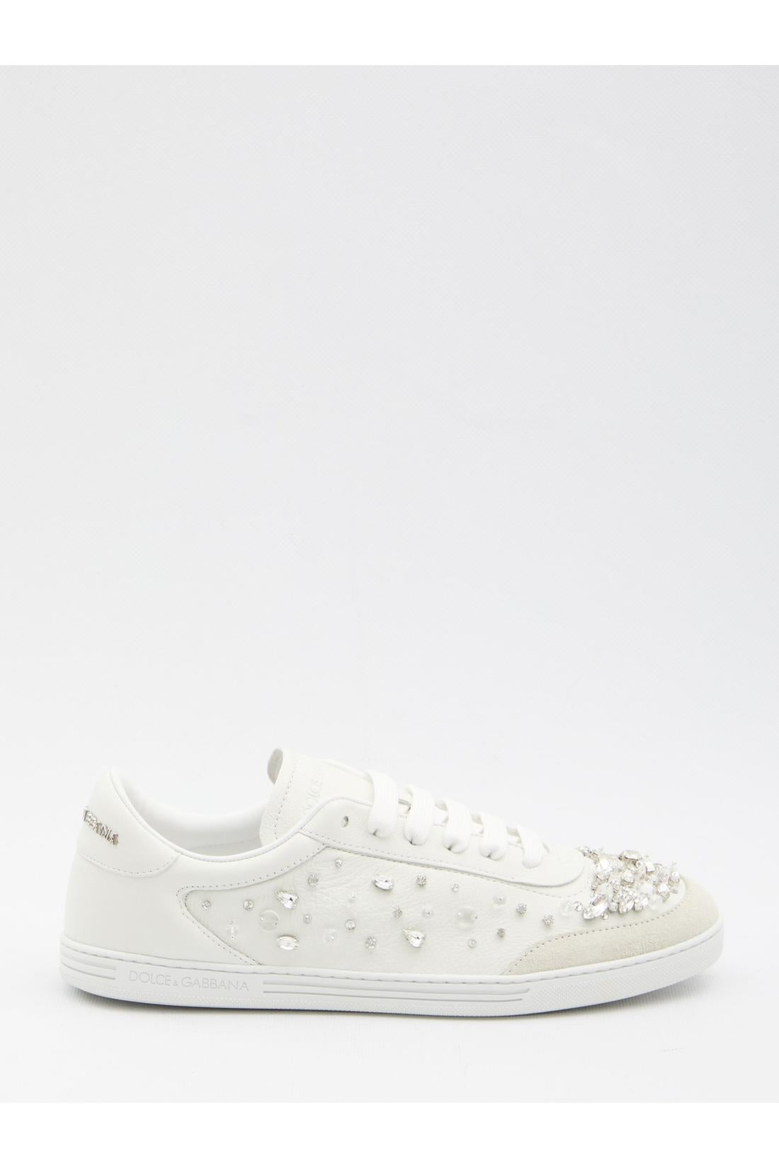 Sneakers embellished with rhinestones
