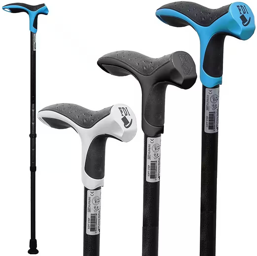 Antar Soft Step walking stick with anatomical handle - aluminum walking stick