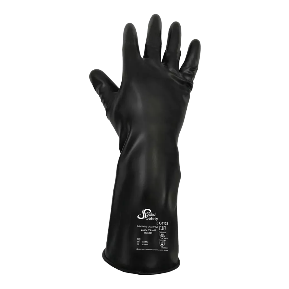 AMPri SolidSafety ChemV Full Stabile Bromo-Butyl Chemical Protection Gloves with Viton Outer Layer