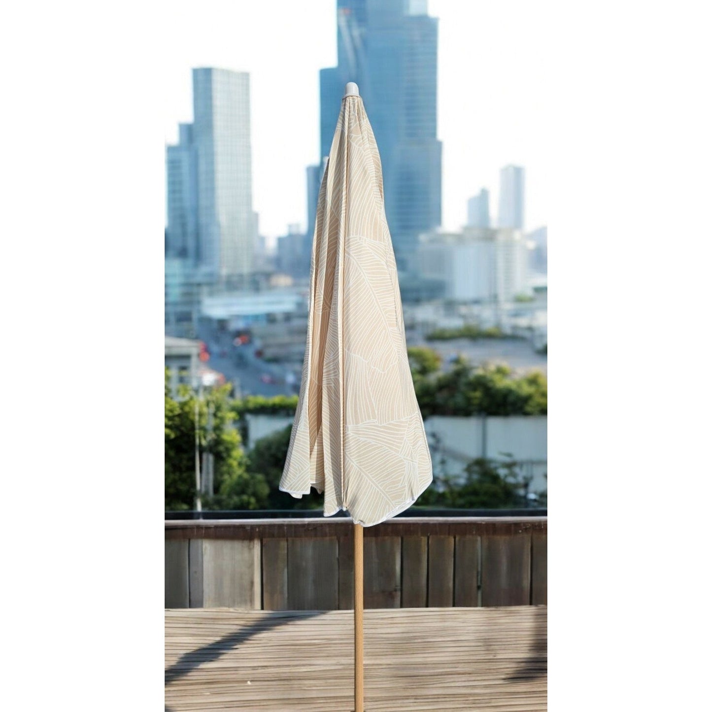 Sonnenschirm Strandschirm Balkonschirm grün creme braun 160 cm UV Schutz 30+
