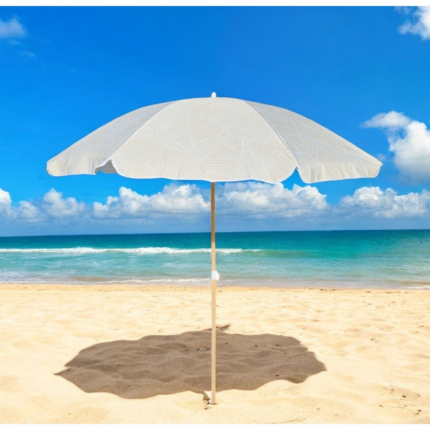 Sonnenschirm Strandschirm Balkonschirm grün creme braun 160 cm UV Schutz 30+