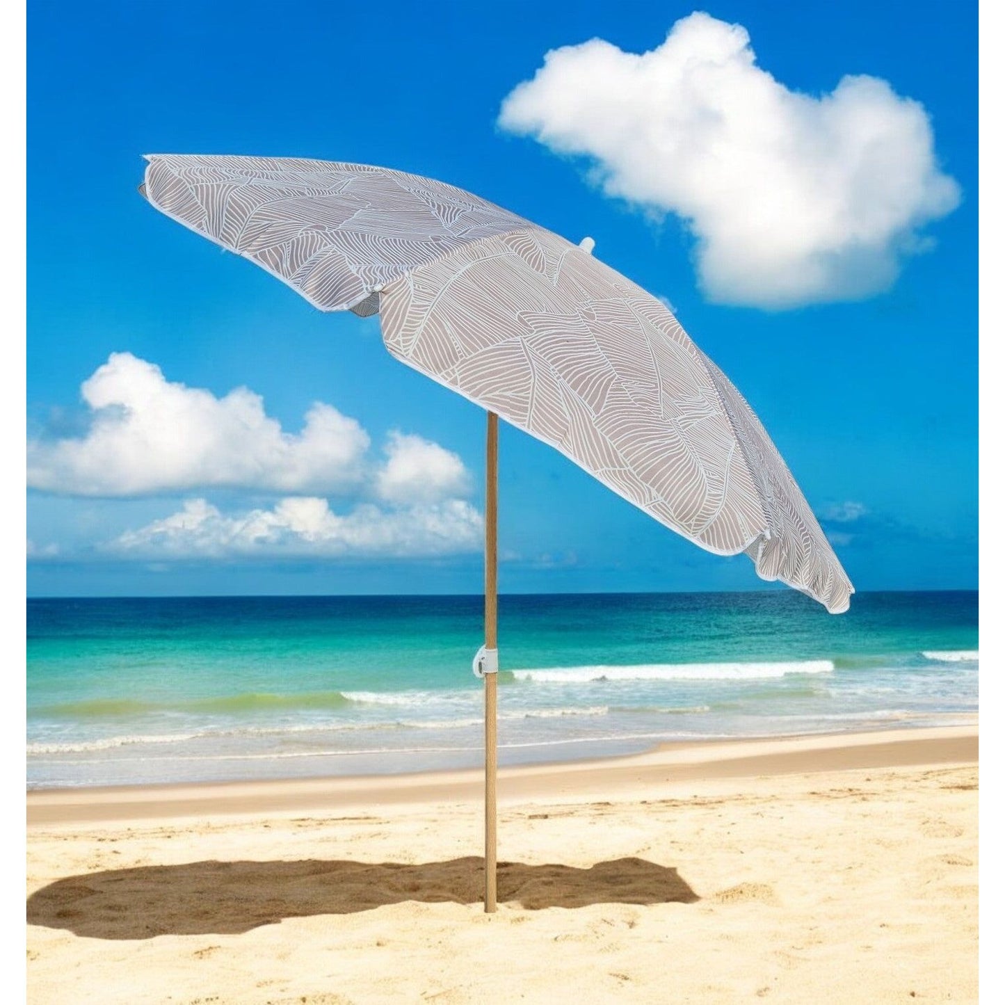 Sonnenschirm Strandschirm Balkonschirm grün creme braun 160 cm UV Schutz 30+