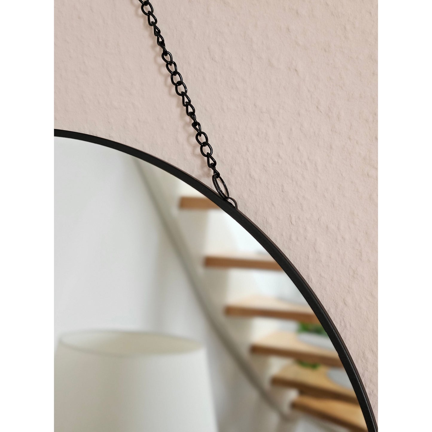 Spiegel rund 30 cm Wandspiegel Metall schwarz Glas Schminkspiegel Dekospiegel