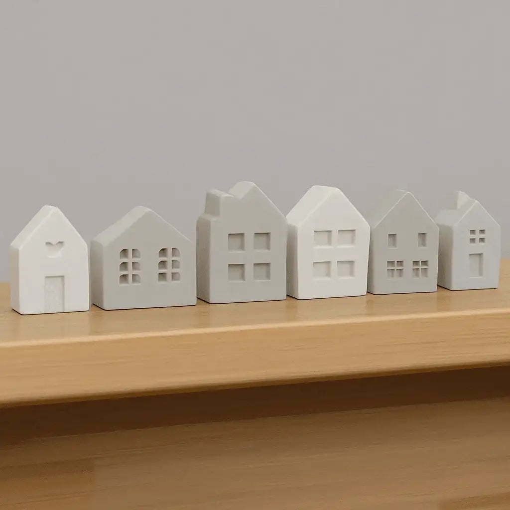 Set of 15 mini decorative houses – for your creative DIY ideas