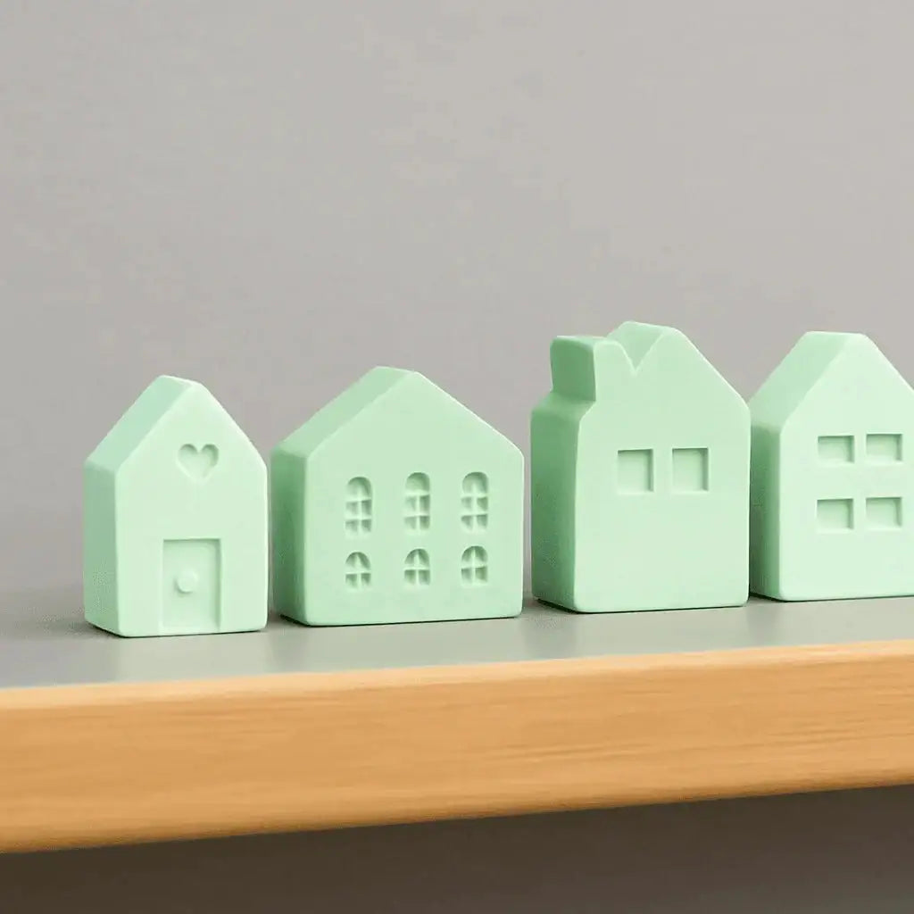 Set of 15 mini decorative houses – for your creative DIY ideas
