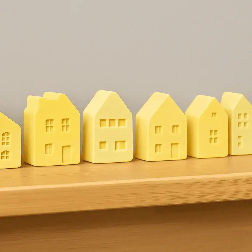 Set of 15 mini decorative houses – for your creative DIY ideas