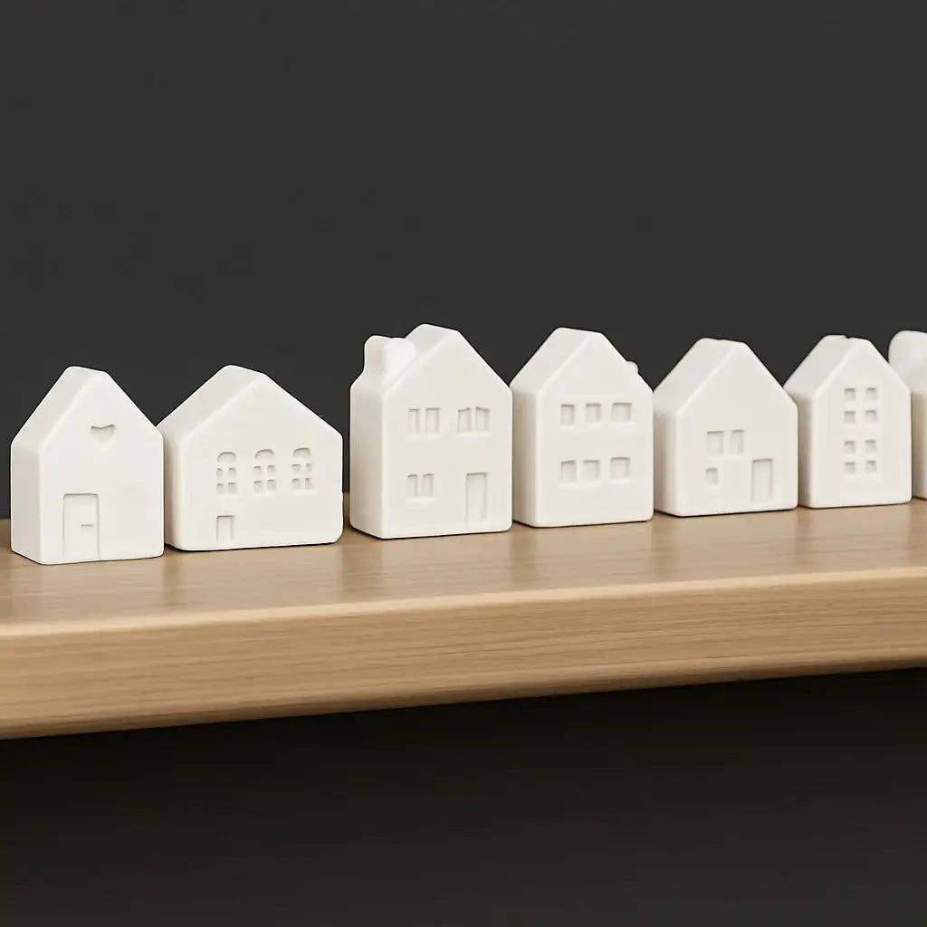 Set of 15 mini decorative houses – for your creative DIY ideas