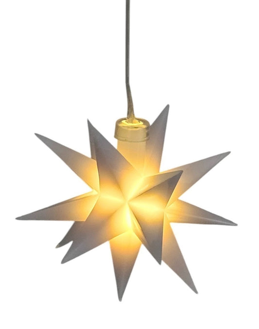 Stern 3D Weihnachtsbeleuchtung Beleuchtung Rot weiß LED Batterie Timer 8 cm