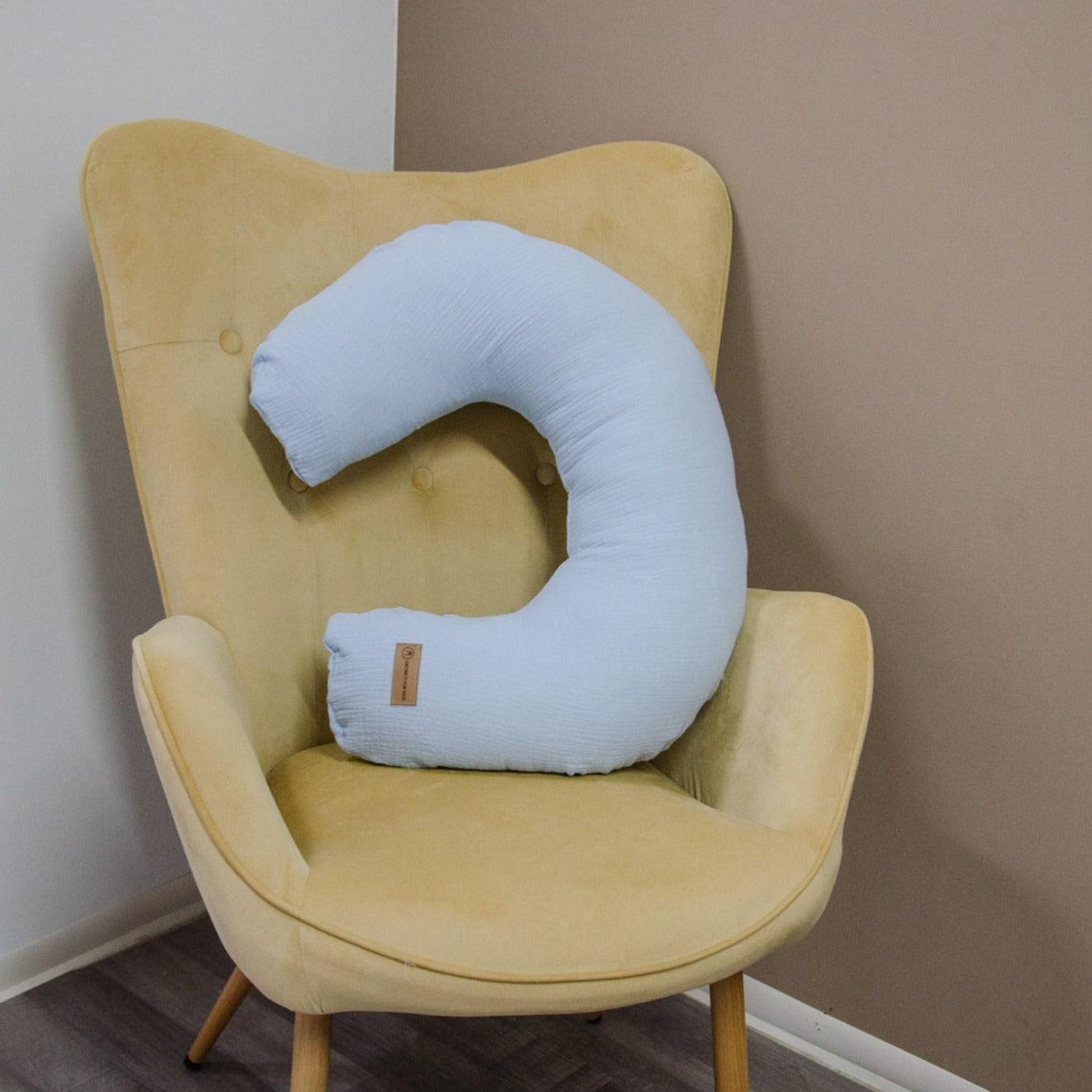 Stillkissen U-Form Musselin mit abnehmbaren Bezug – ergonomisches Mondstillkissen