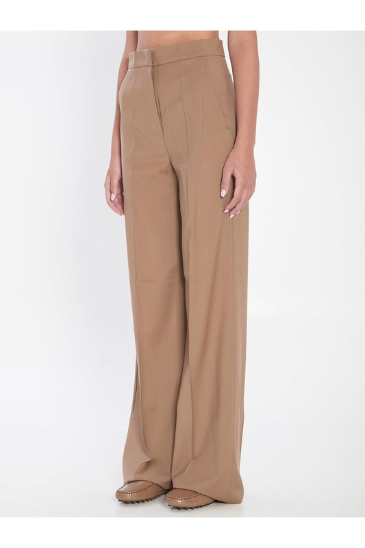 Straight-leg trousers in light wool