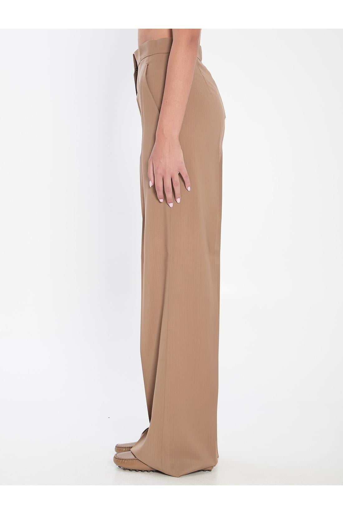 Straight-leg trousers in light wool