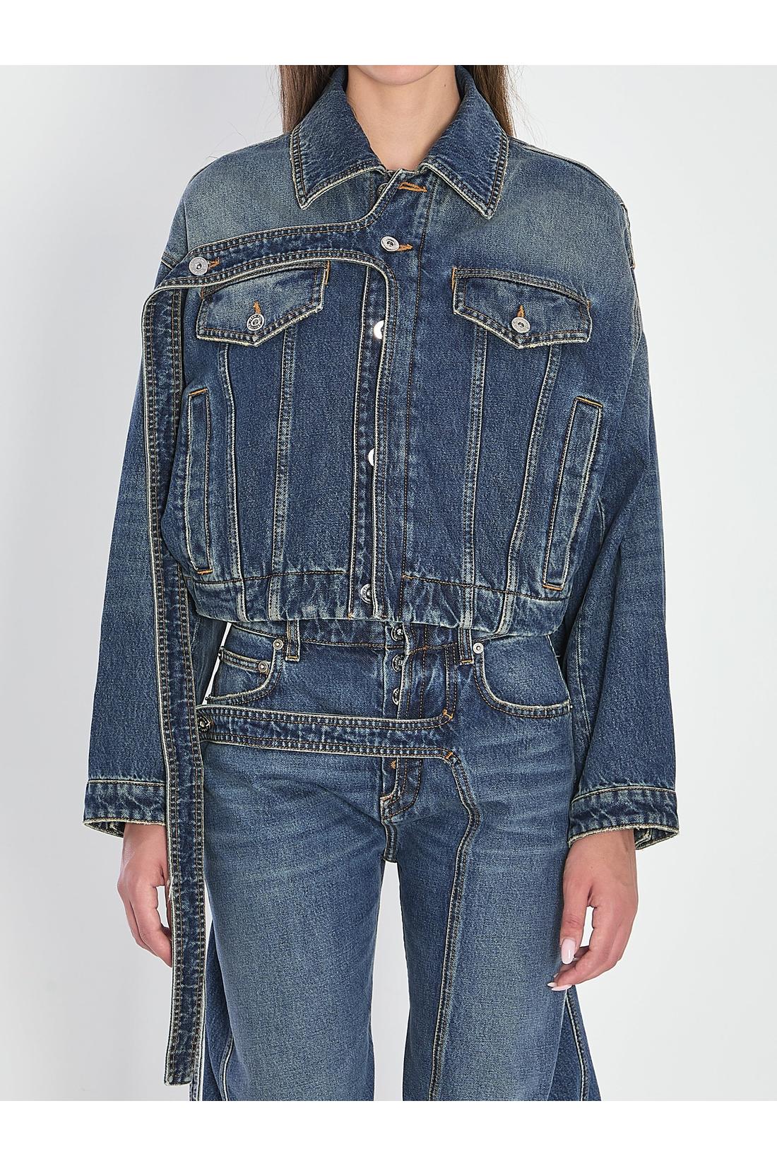 Strap jacket in denim