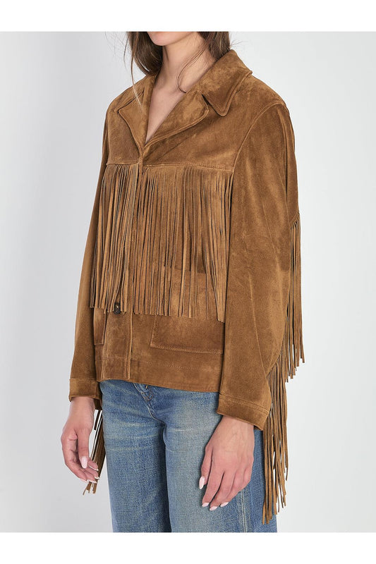 Suede jacket with fringe