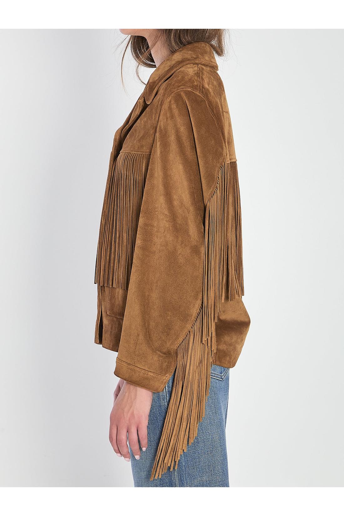 Suede jacket with fringe