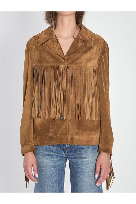 Suede jacket with fringe