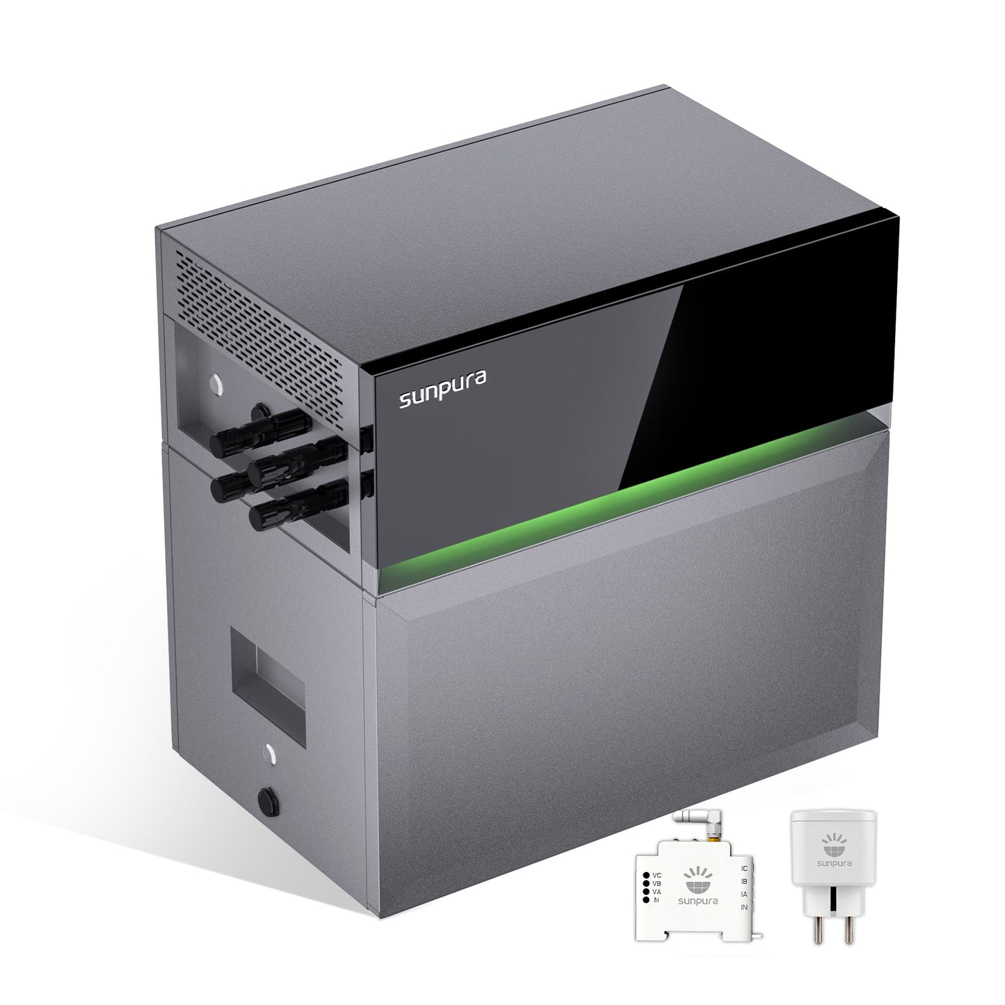 Sunpura S2400 Plug & Play Balkonkraftwerk mit Speicher , AC/DC-Kopplung, 2000W+2400W, 2400Wh