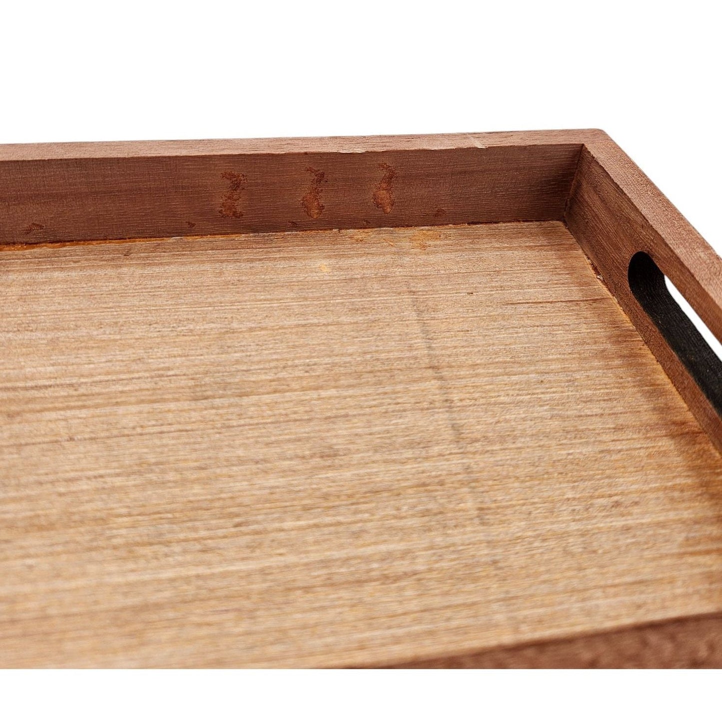 Tablett Dekotablett Serviertablett groß 2er SET B-Ware Holz braun Kerzentablett