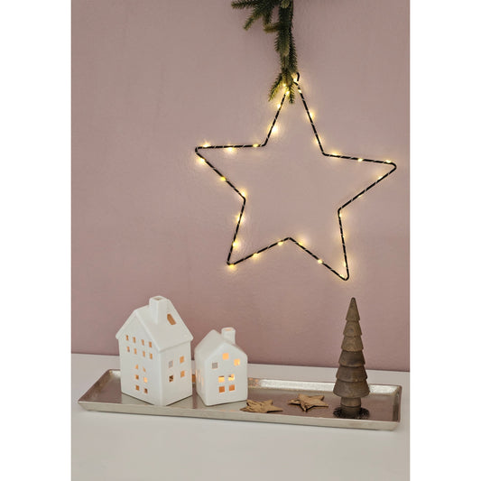 Tablett Deko Metall 44x13 cm silber Kerzentablett Dekotablett Dekoschale rechteckig