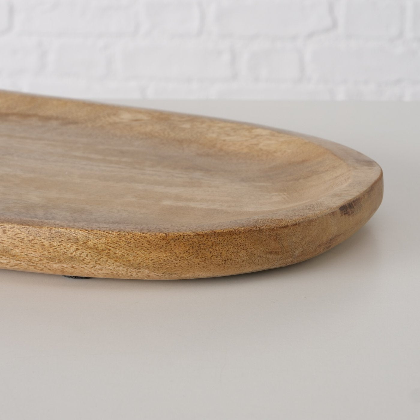 Serviertablett Holz groß Mangoschale Dekoteller Tablett Mangoholz Schale Deko