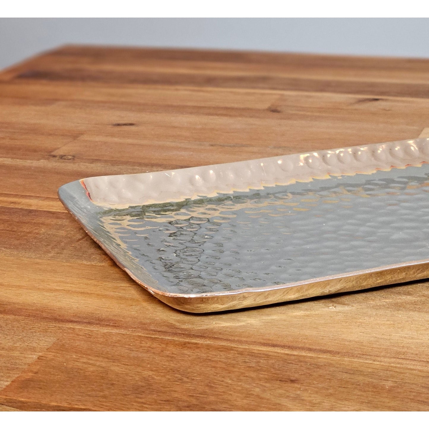 Dekotablett Dekoschale Metall silber Deko Tischdeko Schale Tablett 45 cm B-WARE